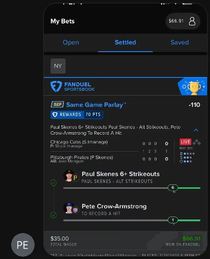 Winning slip